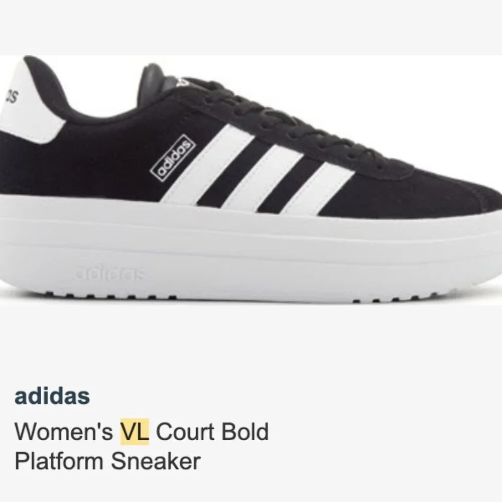 Adidas VL Court Bold Platform Sneaker - Size 10 / 10.5 - Picture 2 of 3